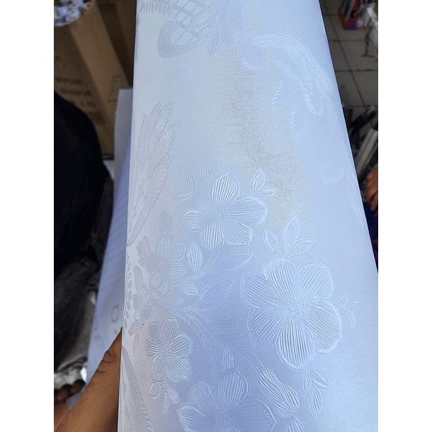 Papel Decomural Texturizado Mosaico Blanco 4