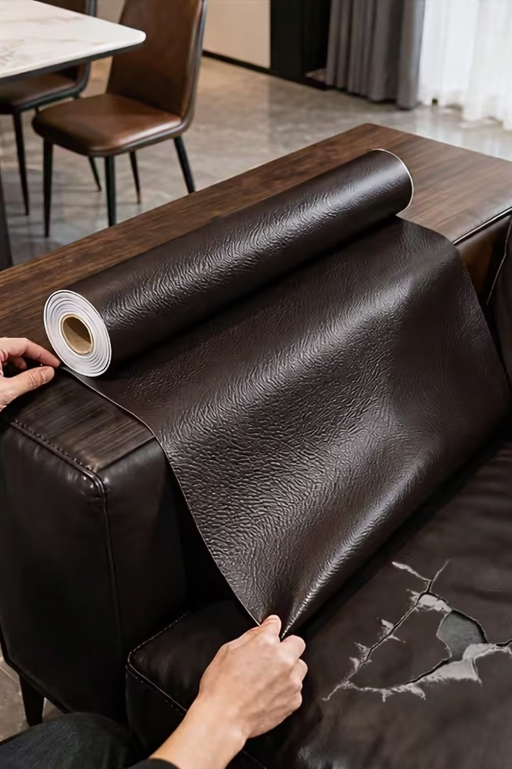 Parche de reparación de Ecocuero Café