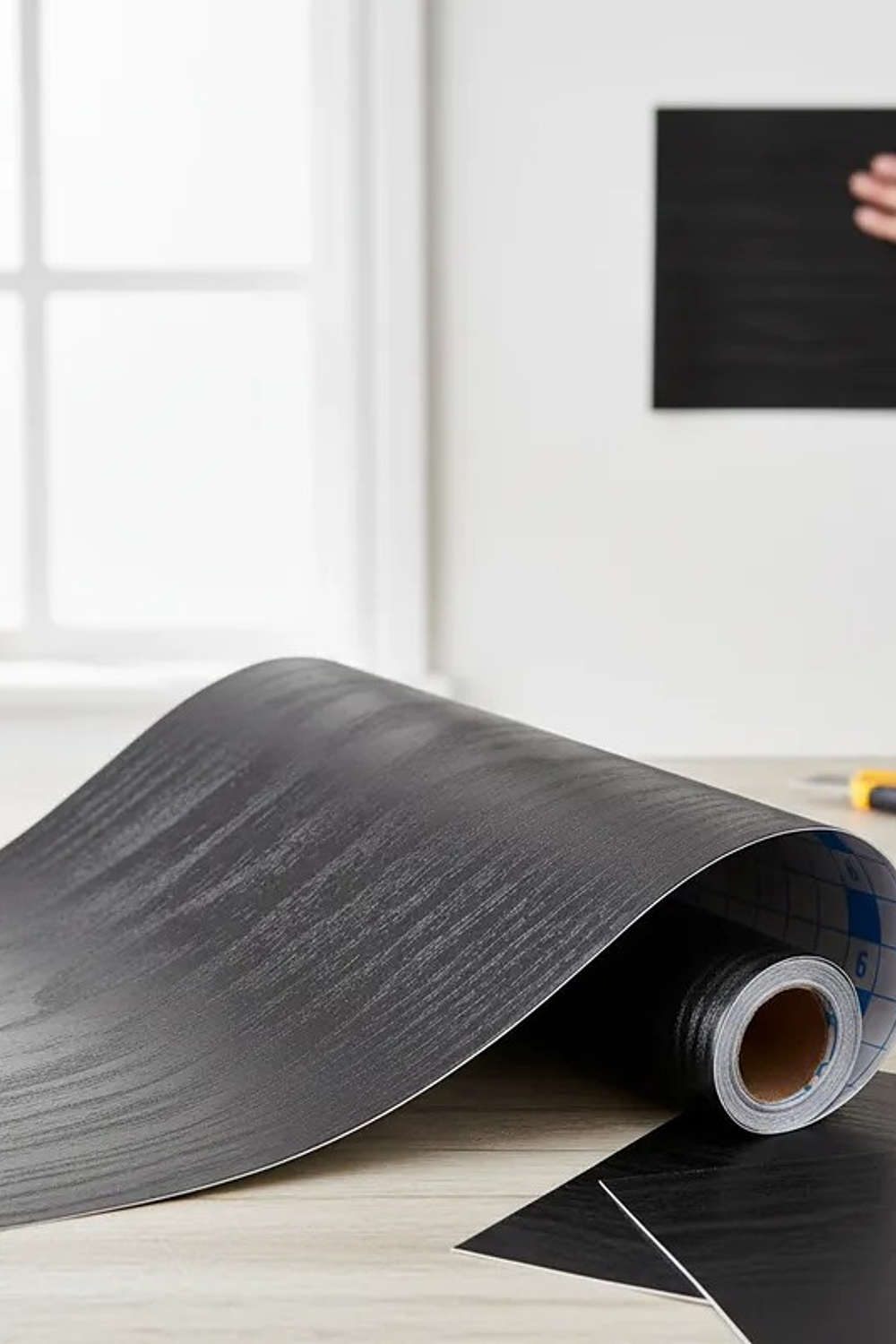 Papel  Decomural Texturizado Estilo Madera negro