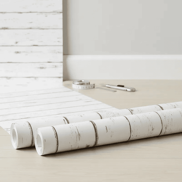 Papel Mural Pvc Texturizado Blanco Forma madera vintage rayas negras  7