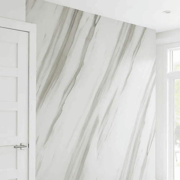 Papel Decomural   Premium Mármol blanco texturizado  6