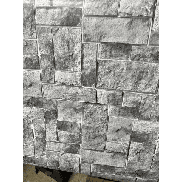  PACK DE 3 UNIDADES Papel mural cuadros piedras gris  1