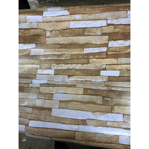 PACK 3 UNIDADES Papel Decomural Piedras Ladrillo laja piedra café 5