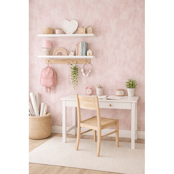 Papel decomural texturizado cemento rosa 1