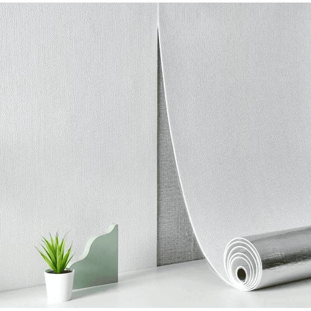 Papel autoadhesivo con textura de Lino color blanco 50 cm x 2.8m 3