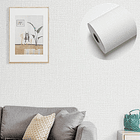 Papel autoadhesivo con textura de Lino color blanco 50 cm x 2.8m 7