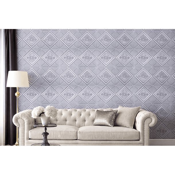 Revestimiento Pared Lamina 3d Pegatina Rombo Gris 5