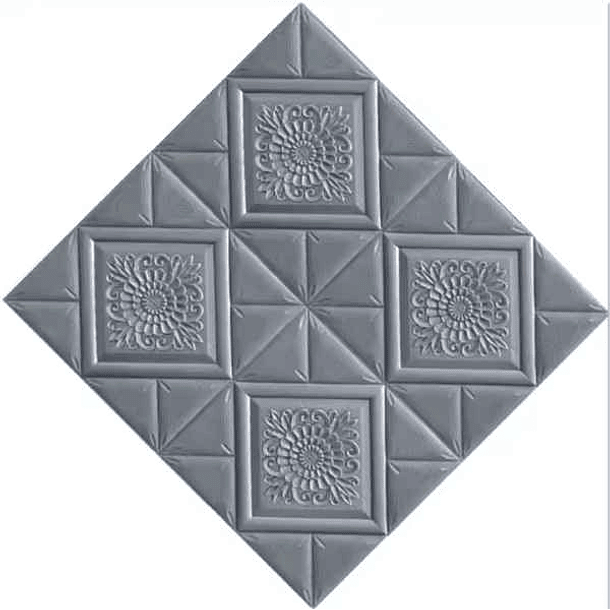  Pack 10 unidades - Revestimiento Pared Lamina 3d Pegatina Rombo Gris 3