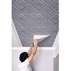  Pack 10 unidades - Revestimiento Pared Lamina 3d Pegatina Rombo Gris 2