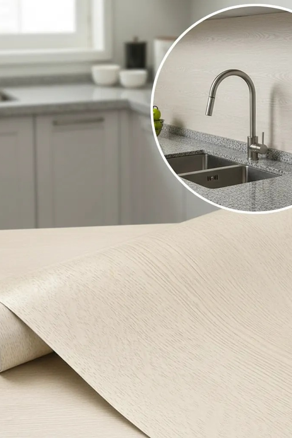 Papel Decomural Texturizado  madera  Beige 