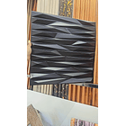 Panel Lamina 4d Pared Pvc Prisma Noir Negro Pack 4 unidades  1