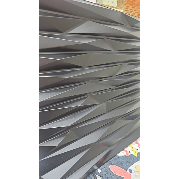 Panel Lamina 4d Pared Pvc Prisma Noir Negro Pack 4 unidades  3