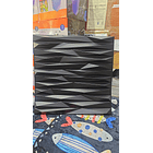 Panel Lamina 4d Pared Pvc Prisma Noir Negro Pack 4 unidades  4