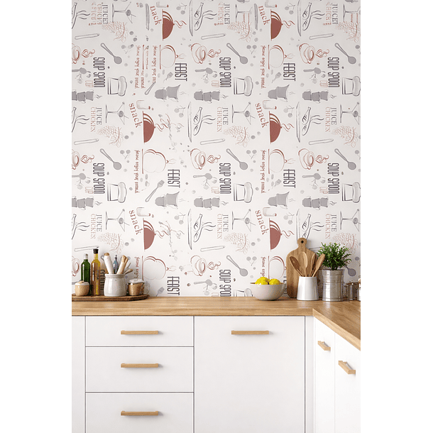 Papel Decomural  con  Estampado Coffee Gris 1