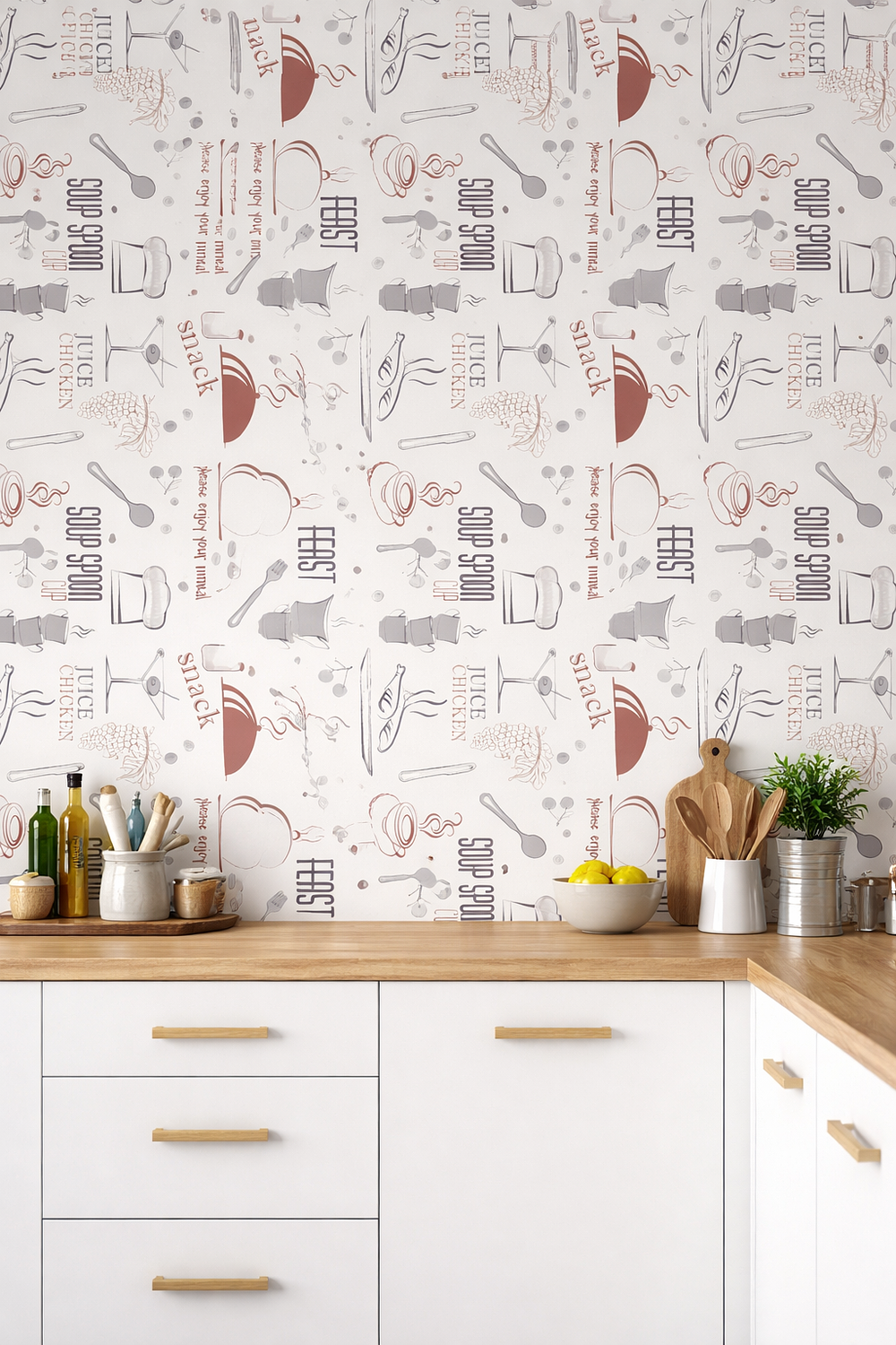 Papel Decomural  con  Estampado Coffee Gris