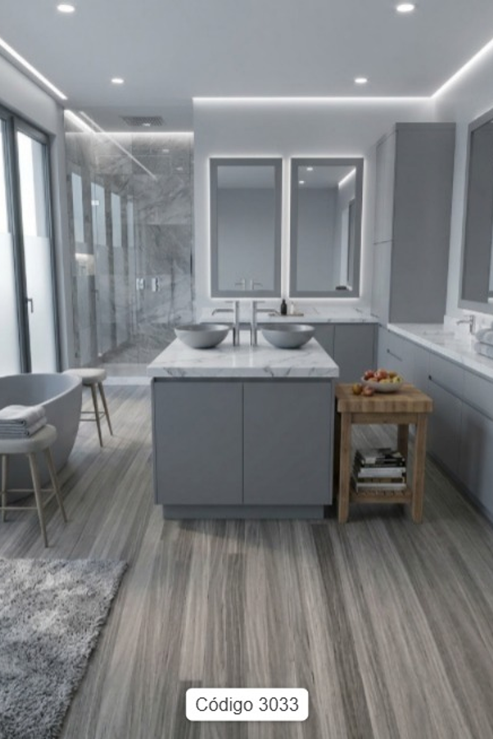 Piso Vinílico Premium Tono Greige 3033