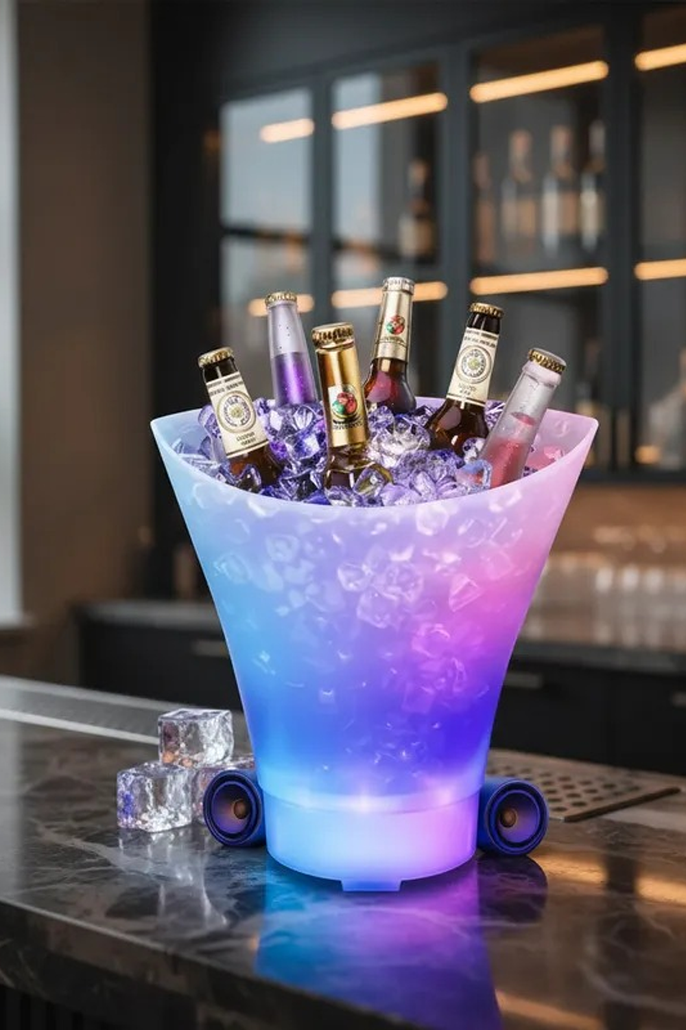 HIELERA PARLANTE CUBETERA LED CON BLUETOOTH