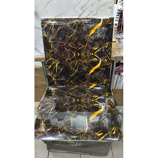 Pegatinas de pared - Mármol negro con vetas doradas  60x60  pack 10 unidades 2