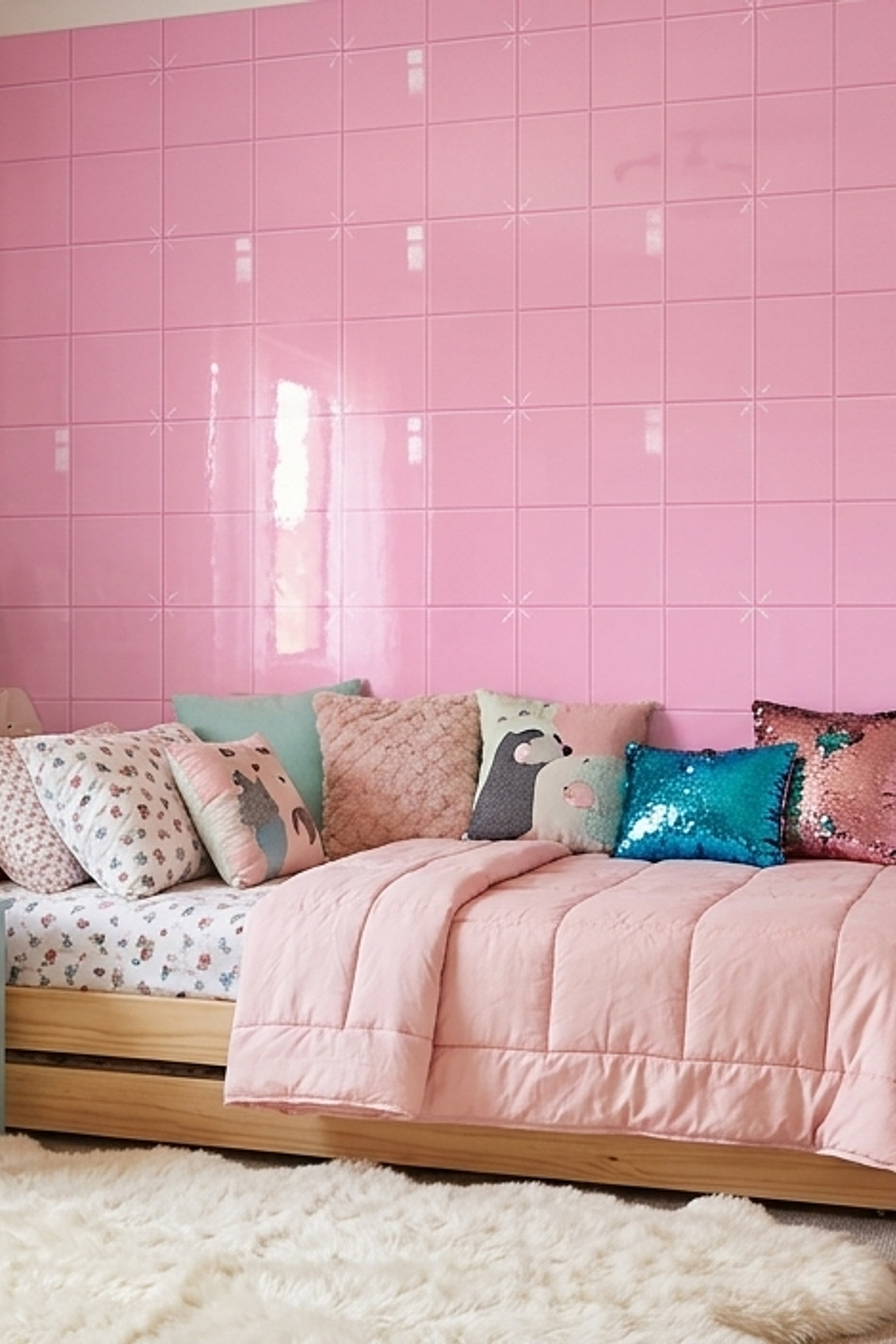 Pegatinas de pared -60x60  Sólido Rosa Pack 10 unidades 