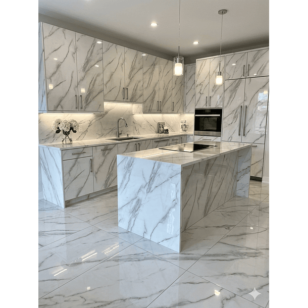 Pegatinas de pared - Mármol Blanco  60X60 Pack 10 unidades 4