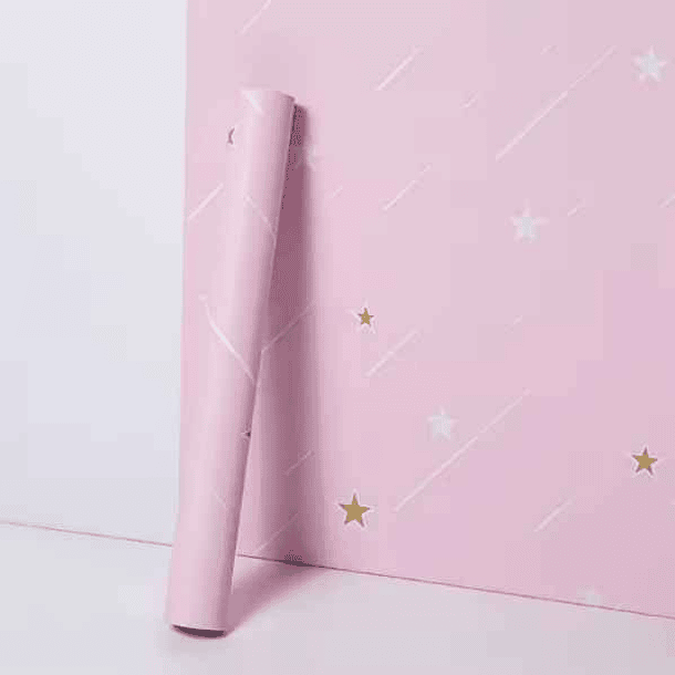 Papel decomural estrellas Rosa  3