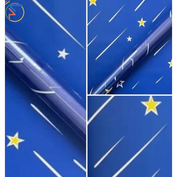 Papel decomural estrellas azul 3