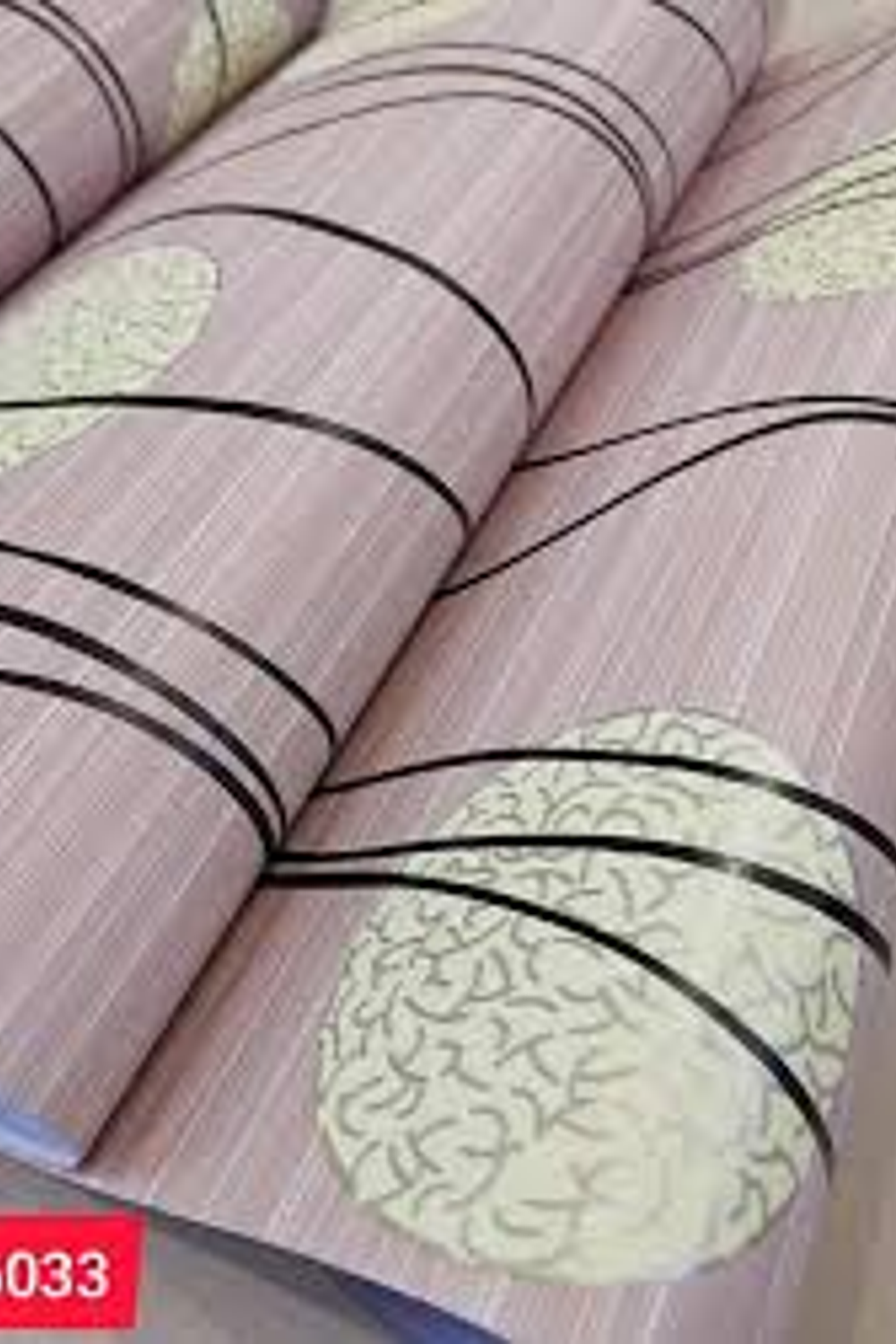  Papel Decomural Ondas y Círculos Rosa