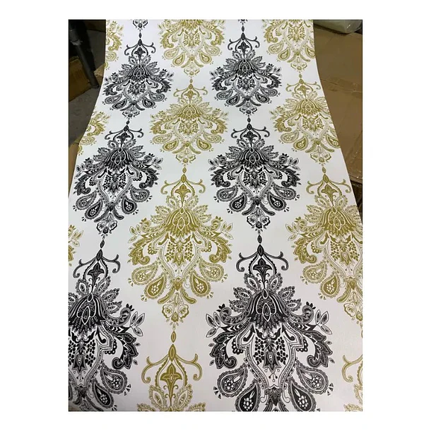 Papel Decomural  Premium Mosaico elegante negro y dorado Texturizado 3