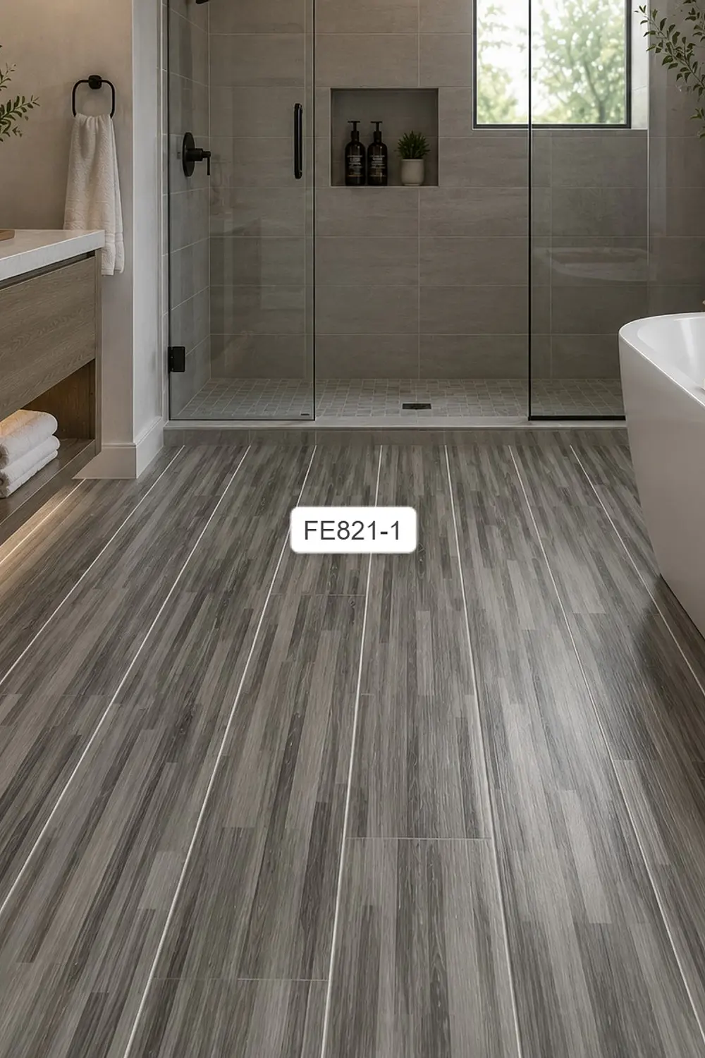 Piso Vinílico Premium GRIS 821-1