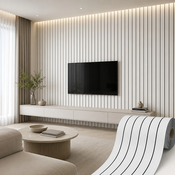 Papel Decomural Autoadhesivo Wall Panel Blanco  1