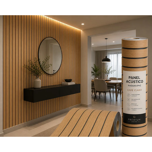 Papel Decomural Autoadhesivo Wall Panel Café Claro  1