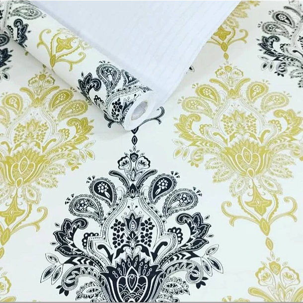 Papel Decomural  Premium Mosaico elegante negro y dorado Texturizado 10