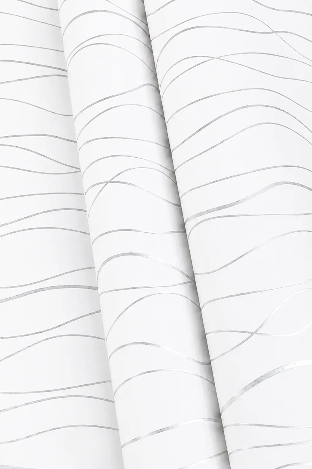 Papel Decomural Autoadhesivo Ondas Plateadas 