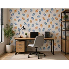Papel Decomural- Hojas Azul/Naranja 2