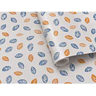 Papel Decomural- Hojas Azul/Naranja 1