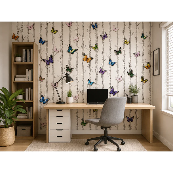 Papel Decomural Adhesivo Mariposas Lisa  2