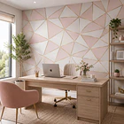 Papel Mural Autoadhesivo Triángulos Rosa Dorado 10m x 60cm 9