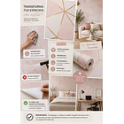 Papel Mural Autoadhesivo Triángulos Rosa Dorado 10m x 60cm 7