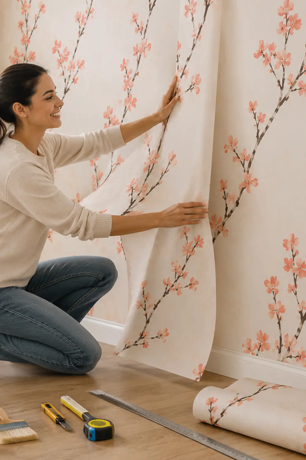 Papel Mural Autoadhesivo Flor De Cerezo 45cm x 10m