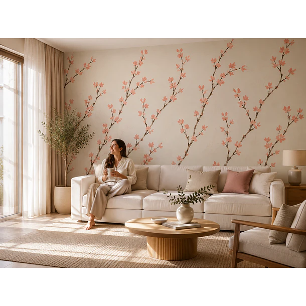 Papel Mural Autoadhesivo Flor De Cerezo 45cm x 10m 3