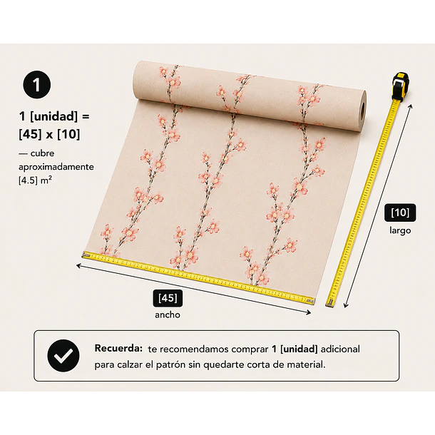 Papel Mural Autoadhesivo Flor De Cerezo 45cm x 10m 12