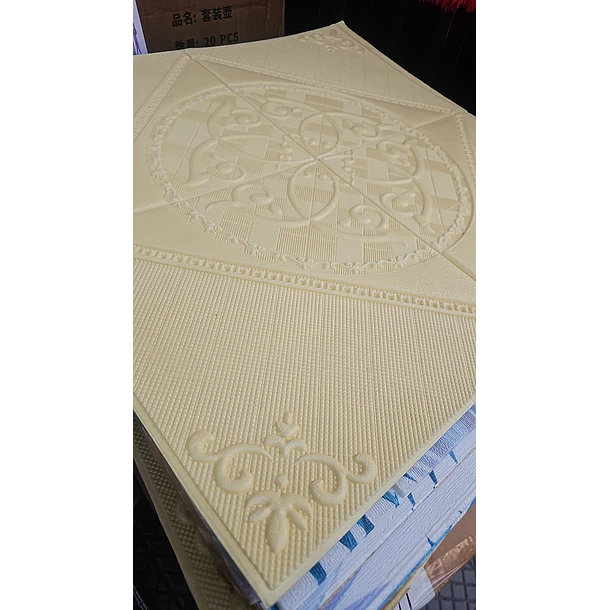 Revestimiento Pared Lamina 3d Pegatina Rombo Dorado