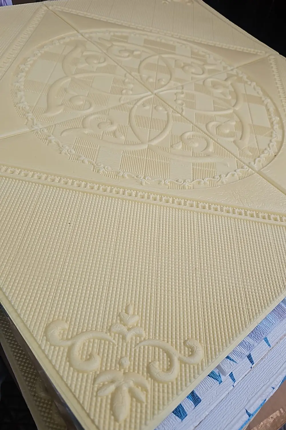 Revestimiento Pared Lamina 3d Pegatina Rombo Dorado