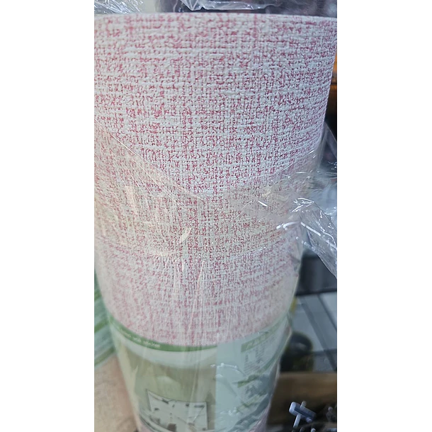 Papel autoadhesivo con textura de Lino color Rosa 50 cm x 10 m