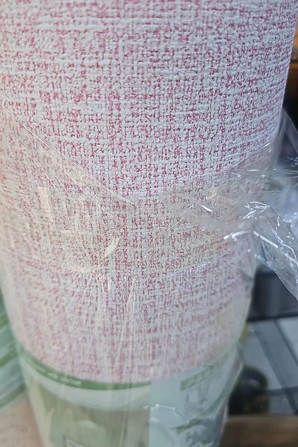 Papel autoadhesivo con textura de Lino color Rosa 50 cm x 10 m