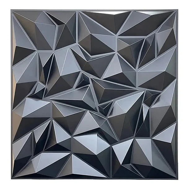 Panel Lamina 4d Pared Pvc Diamante Negro  Pack 8 unidades 2
