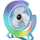 Ventilador De Escritorio Rgb Multicolor Lampara Portátil Usb 5