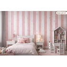 Papel Decomural  Franjas con Estrellas Rosa 2