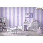 Papel Decomural  Franjas con Estrellas Lila 2