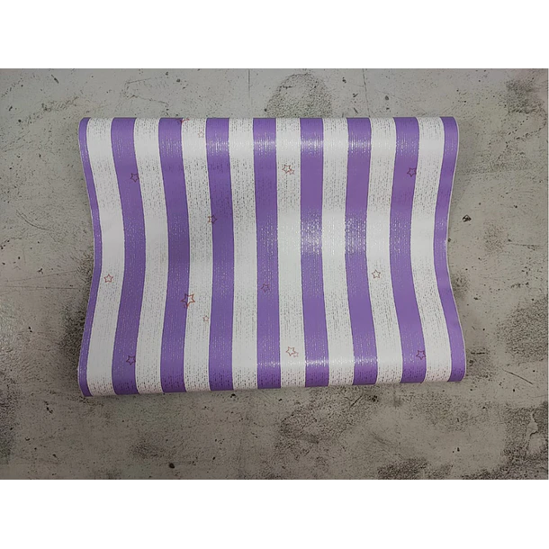 Papel Decomural  Franjas con Estrellas Lila 4